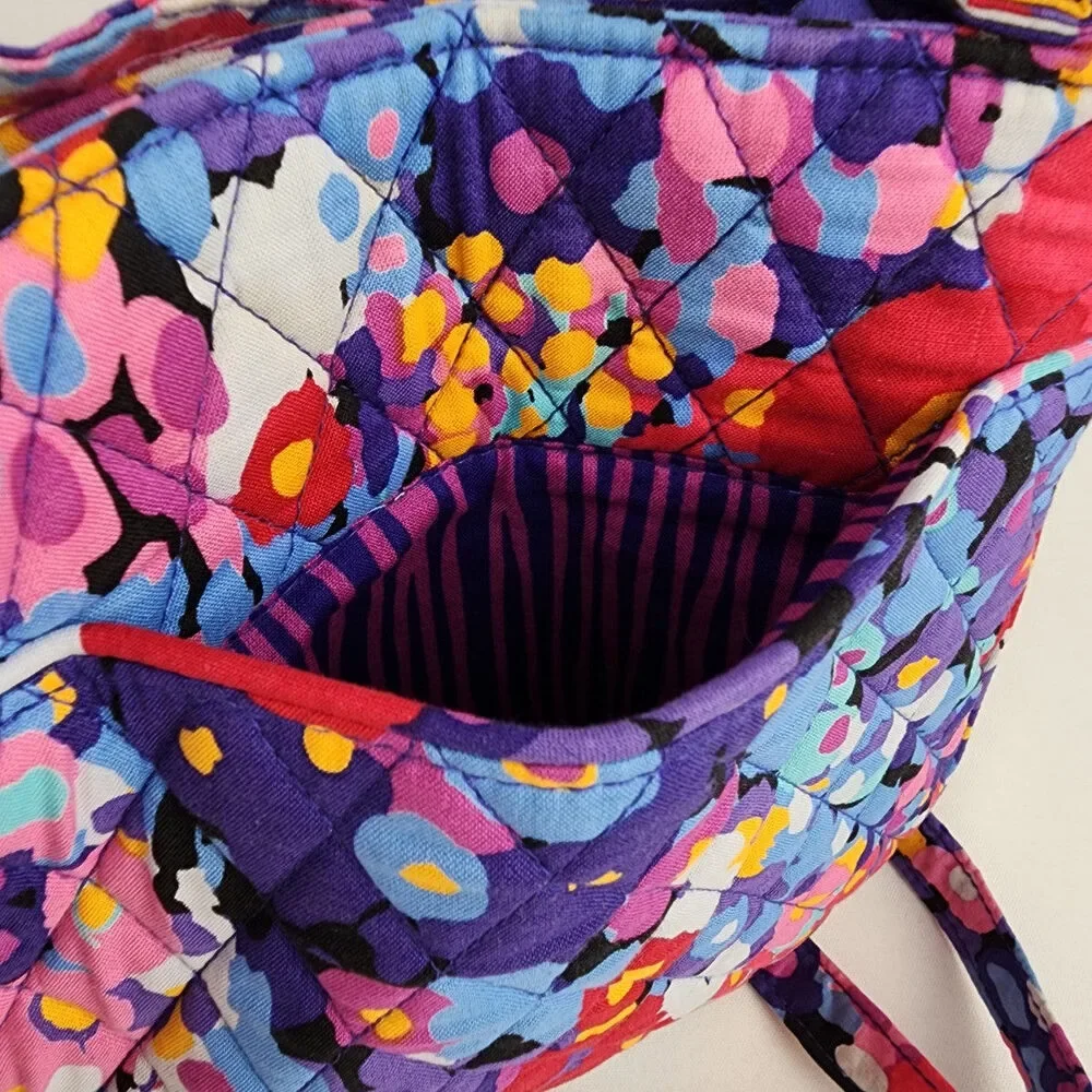 Vera Bradley Blue Floral Quilted Crossbody Purse - Picture 5 of 9